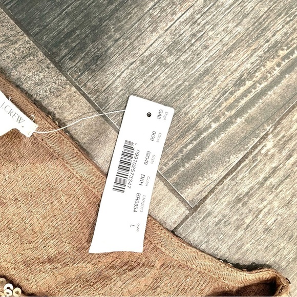 J Crew NWT $89.50 Sequined Boatneck Top Blouse Bronze | Sz L - Picture 6 of 10